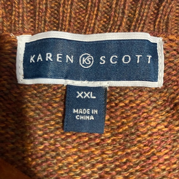 Karen Scott Women's Tan Cable Knit Cardigan Sweater - Picture 5 of 12